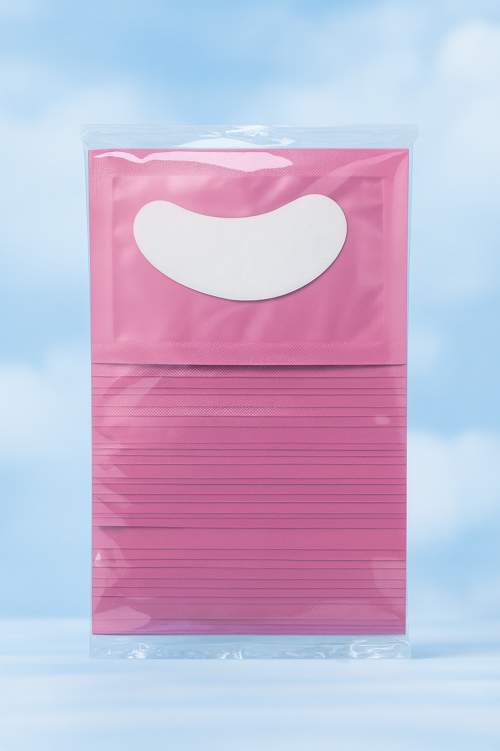 White undereye gel patches in a Pink clear package